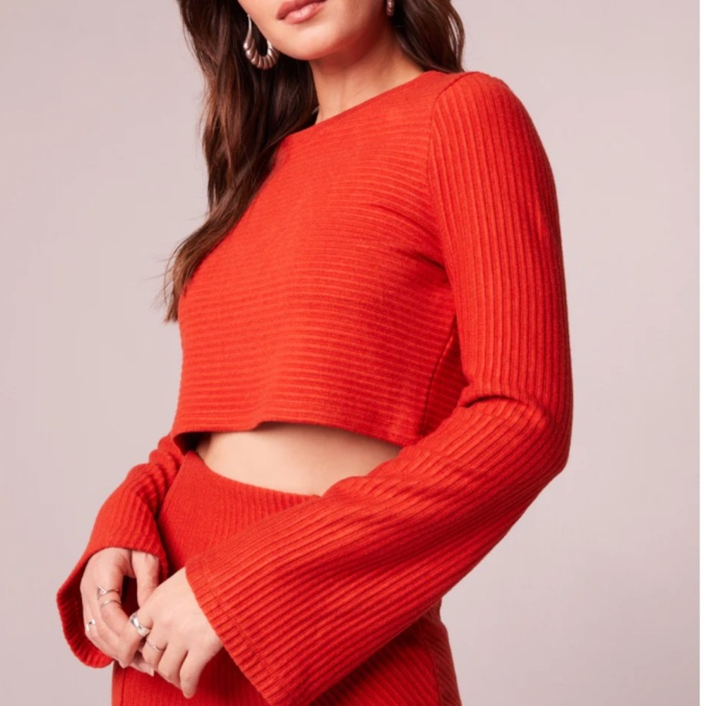 FINAL PRICE Band of Gypsies Vibrant Red Knit Blouse